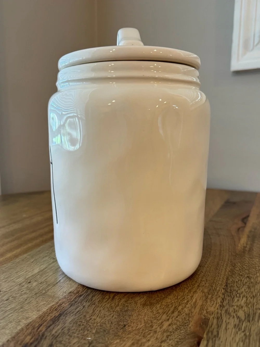RAE DUNN | Magenta TEA Canister w/ Lid Vintage Artisan Collection White Ceramic